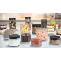 POT A VIS ET COUVERCLE NOIR VISSANT REUTILISABLE -Labo plus-
